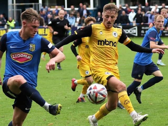 Kieran Greenway fired Tadcaster Albion into a first-half lead against National League North Chester. Picture: Craig Dinsdale