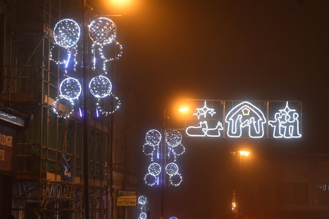 The Christmas lights have been switched on in the streets of Harrogate town centre