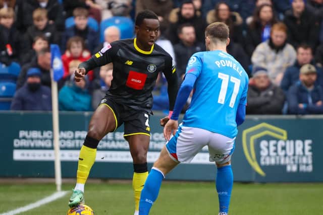 Derrick Abu played the full 90 minutes at right-back as Harrogate Town drew 1-1 with Stockport County.