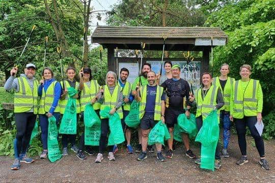 HADCA volunteer litter pickers working with the Pinewoods Conservation Group