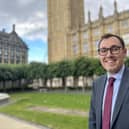 Tom Gordon MP stood outside the Houses of Parliament