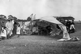 One of the competitors in the Daily Mail Round Britain Air Race crashed into a field in Harrogate in July 1911. There were no fatalities.