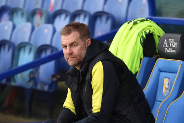 Harrogate Town manager Simon Weaver at Field Mill.