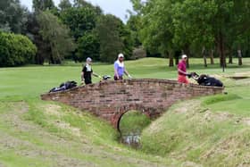 Some of the very first golfers on the new par 70 course at beautiful Aldwark Manor in North Yorkshire.