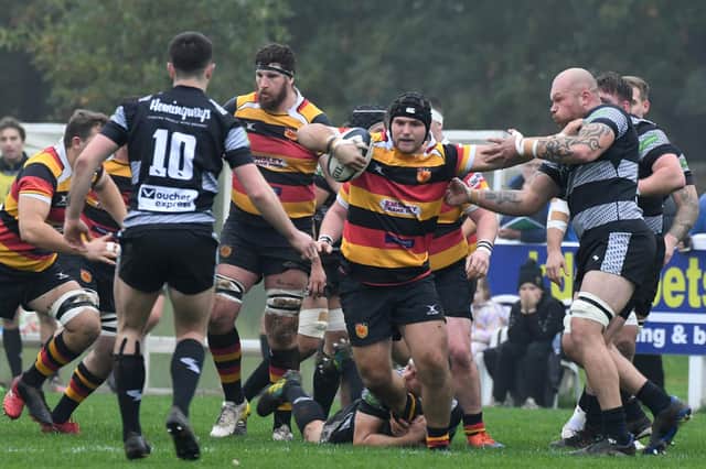 Harrogate's Thomas Spencer-Jones in action against Otley at the weekend.