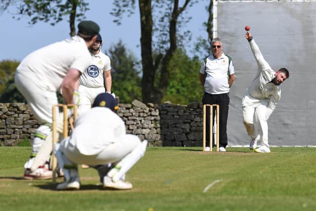 Killinghall's Billy MacGregor sends one down during his side's victory over Darley.
