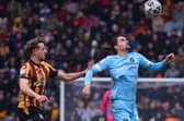 Ben Fox made his Harrogate Town debut during Saturday's 1-0 defeat at Bradford City. Pictures: Matt Kirkham