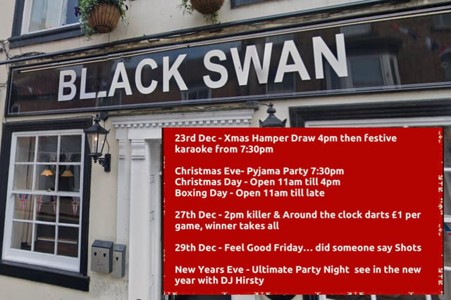 The Black Swan in Ripon has listed a number of events in the week after Christmas and will be hosting the 'Ultimate Party Night' with DJ Kirsty to bring in the New Year.