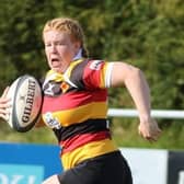Sarah Foster on the charge for Harrogate RUFC Ladies. Picture: Tim Nunan