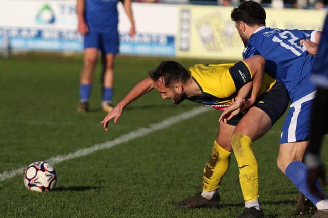 Andrew Shepherd was on target for Tadcaster Albion at Barton Town. Picture: Craig Dinsdale