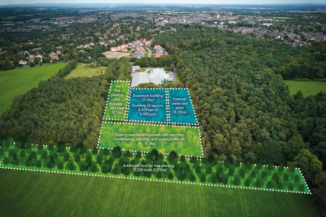 An aerial image of the current Harrogate Spring Water site with its proposed changes marked up. (Picture contributed)
