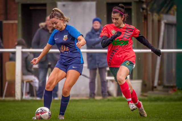 Knaresborough Town Women beat Harrogate Railway Reserves 9-0 at Manse Lane. Pictures: Caught Light Photography
