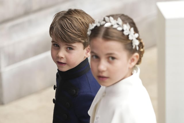 Princess Charlotte and Prince Louis arrive ahead of the Coronation of King Charles III and Queen Camilla.