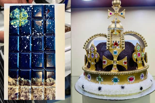 Pictured: The edible crown Mr Ellis crafted for a royal celebration.