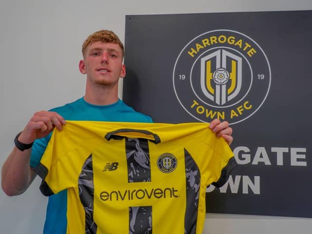 Centre-half Bobby Faulkner became Harrogate Town's seventh signing of the summer when he joined on loan from Doncaster Rovers. Picture: Harrogate Town AFC