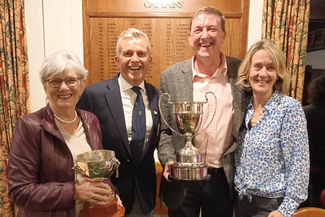 Masham Golf Club's Lord and Lady Masham Cup winners, from left, Barbara Jameson, Captain Will I’Anson, Jonathan Stansfield and Lady Captain, Penny Nicklas. Pictures: Submitted