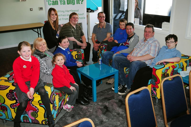 Stuart White (rear right) cordinator of the "Can You Dig It" project with members in Cafe 177. Who remembers this from 2014 and can you spot someone you know?