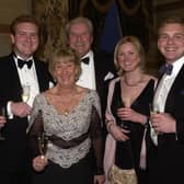 The late Charles Smailes, back, third from left, at the Harrogate Advertiser Business Awards 2007 with Karen Smailes, Richard Smailes, Phyliss Smailes, Dr Jenny Burns and Jonathan Smailes. (Picture Marcus Corazzi/2903074e)