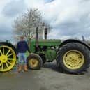 Owner Richard Henderson with one of his classic  vintage John Deere tractors ready for this year’s Tractor Fest in North Yorkshire.