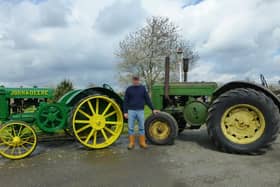 Owner Richard Henderson with one of his classic  vintage John Deere tractors ready for this year’s Tractor Fest in North Yorkshire.