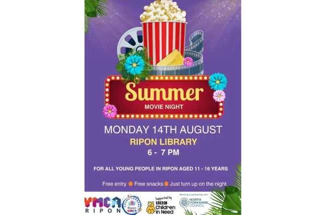 Every Monday from 6-7pm the library hold a movie night for young people between the ages of 11-16 years and includes free entry and snacks.