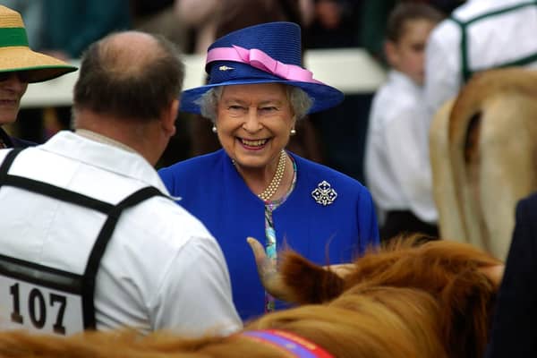Her Majesty the Queen meeting cattle champions during her visit to the 150th Great Yorkshire Show in 2008