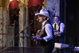 The Darren Busby Duo on stage at Harrogate’s glittering Royal Hall during the venue’s recent 120th anniversary celebrations. (Picture Michael Cook Action Stills Photography)