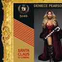 The cover of 80s pop legend Deniece Pearson's forthcoming Christmas single, Santa Claus is Coming. (Picture contributed)