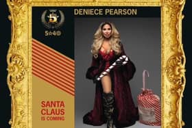 The cover of 80s pop legend Deniece Pearson's forthcoming Christmas single, Santa Claus is Coming. (Picture contributed)