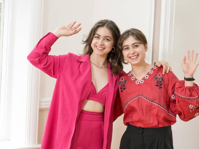 Celebrating achieving top A levels at Harrogate Ladies College -  From left, twin sisters Sofiia and Diana Shypovych from Ukraine. (Picture Harrogate Ladies College)