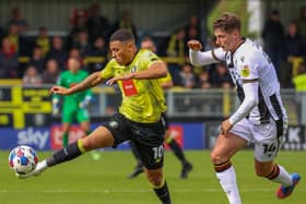 Harrogate Town's previous home outing in League Two ended saw them beaten 2-1 by Bradford City. Pictures: Matt Kirkham