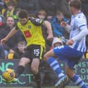 Harrogate Town centre-half Anthony O'Connor in action during Saturday's 1-0 home win over Colchester United. Picture: Matt Kirkham