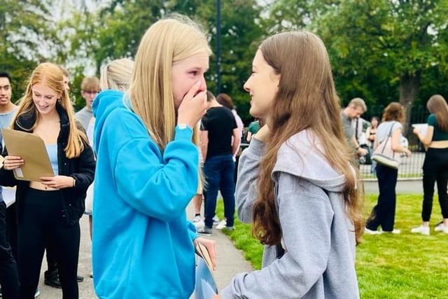 Students of St Aidan's Church of England High School celebrate their GCSE results