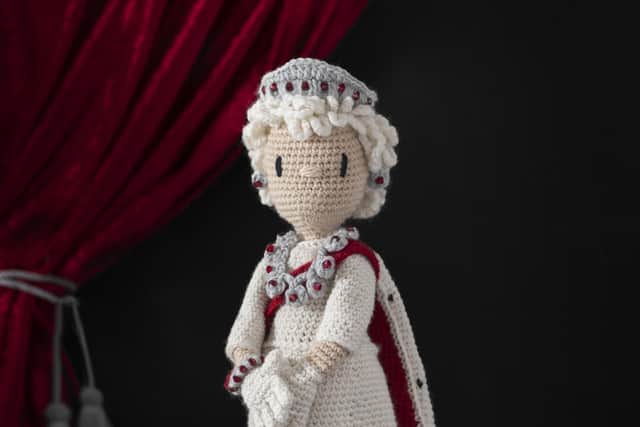 A royal tribute by The Knitting & Stitching Show, which opens at Harrogate Convention Centre - TOFT, Queen Elizabeth II Doll (crochet).