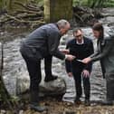 Seeing the scale of the problem - Tom Gordon,  Liberal Democrat parliamentary spokesperson for Harrogate and Knaresborough, centre, with Lib Dem leader Ed Davey MP and Coun Hannah Gostlow, who represents Knaresborough East at North Yorkshire County Council, testing water samples at the Nidd last month. (Picture contributed)