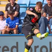 Matty Daly fired Harrogate Town into a 78th-minute lead against Bradford City at Valley Parade. Picture: Matt Kirkham