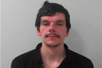 Matthew Liam Tuck, 28, has been jailed for carrying a knife and spitting at police officer in Harrogate town centre