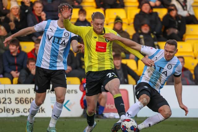 Harrogate Town were beaten 3-1 by Stockport County in their previous home outing. Picture: Matt Kirkham