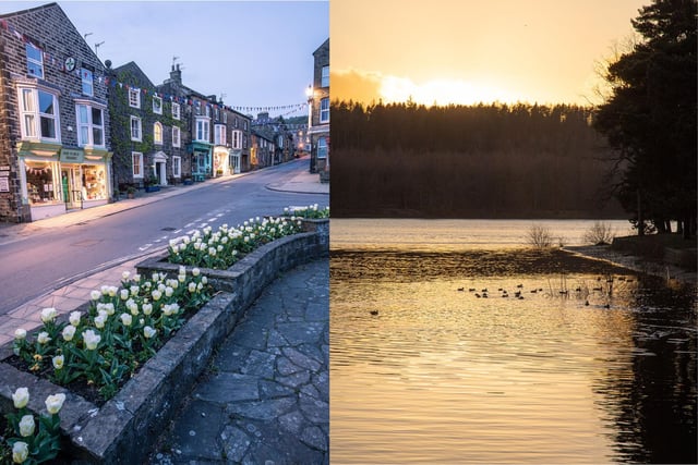 Pictured: Pateley Bridge High Street and Fewston Reservoir.