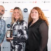 Award success for North Yorkshire music and arts event - Deer Shed Festival founders Kate Webster and Oliver Jones and Festival Manager Harriet McBain at the Live Awards in London. (Picture contributed)