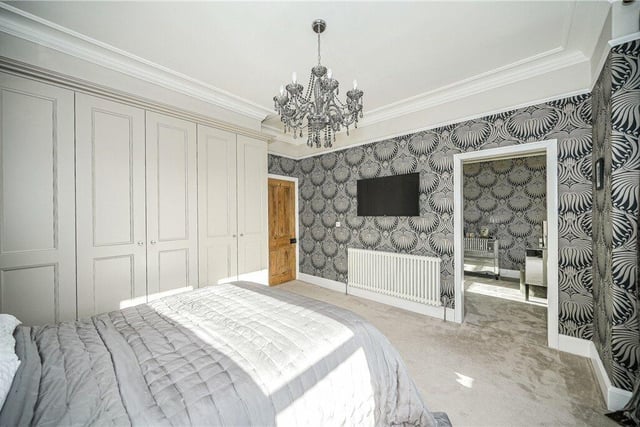 There are five bedrooms, the main one having bespoke joinery and a dressing room.