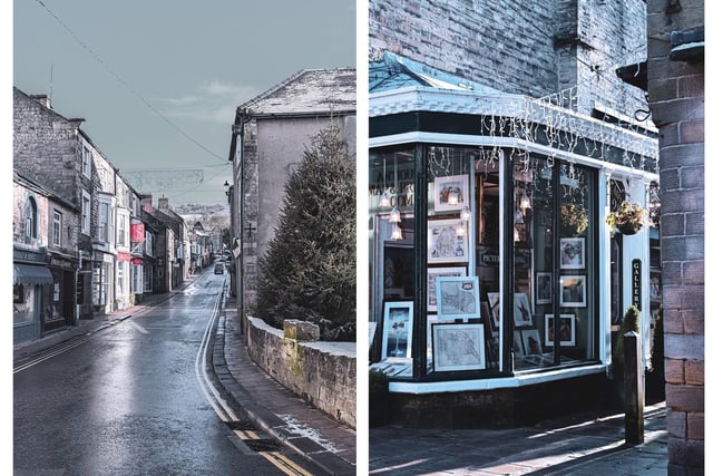A sleepy Pateley Bridge High Street in the run-up to the Christmas period.