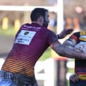 Sam Fox in action for Harrogate RUFC. Picture: Gerard Binks