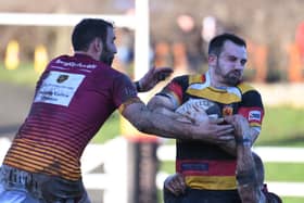 Sam Fox in action for Harrogate RUFC. Picture: Gerard Binks