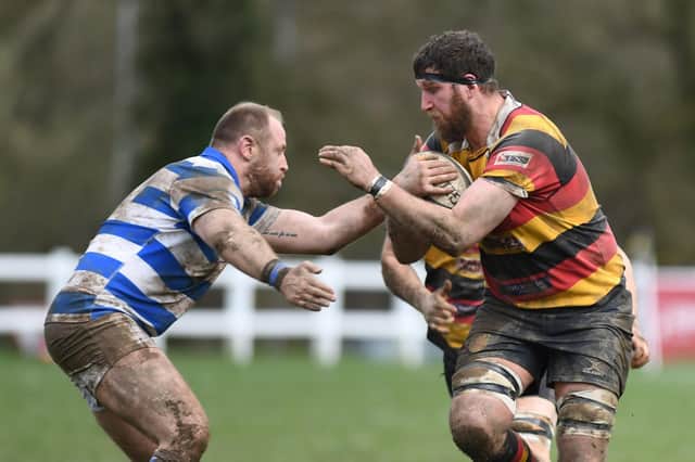 Harrogate RUFC skipper Sam Brady scored the Aces' third try in Saturday's final-day-of-the-season defeat to Rotherham Titans. Picture: Gerard Binks