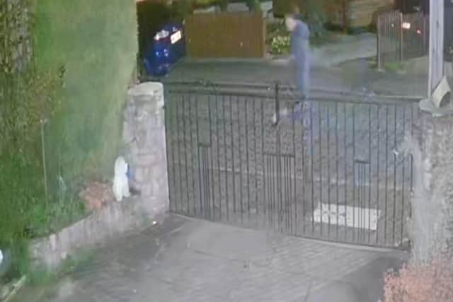 The police have released CCTV footage of a man after white paint was thrown over two cars in Tadcaster