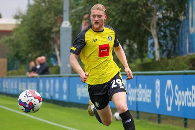 Luke Armstrong in pre-season action for Harrogate Town. Pictures: Matt Kirkham