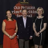 In the running for top UK arts sponsorship awards - Sharon Canavar, chief executive of Harrogate International Festivals, Simon Theakston, chairman of T&R Theakston Ltd, and Fiona Movley, chair of the festival's Future 50 Fund. (Picture Gary Lawson).