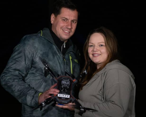 She said yes. Rhys Whelan surprise proposal to partner Megan Greenwood with an inspiring drone light show.