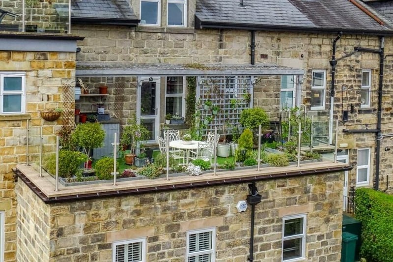 The quirky roof terrace garden is a feature of the three-bedroom apartment.